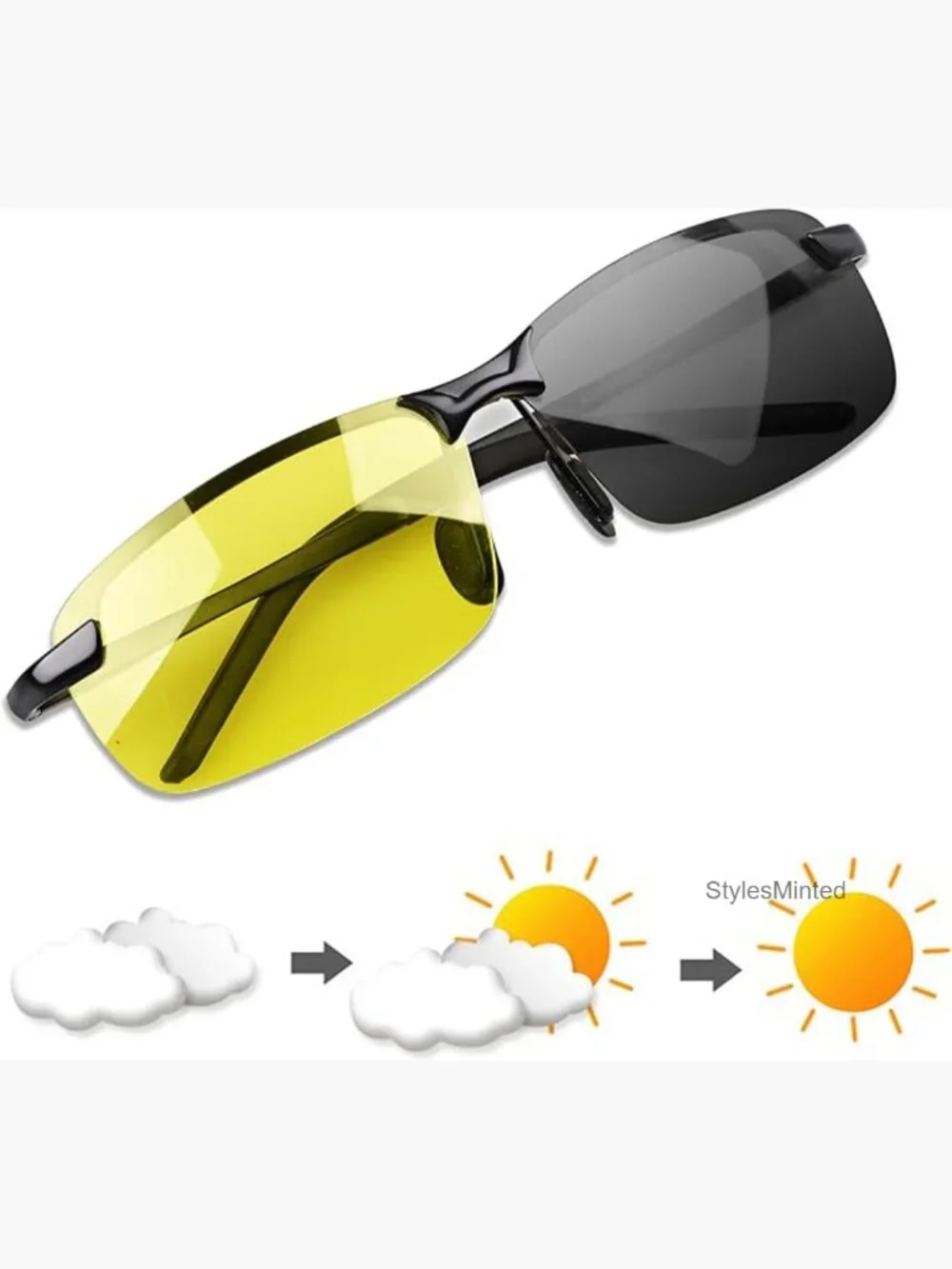 Polarized Photochromic Sports Sunglasses Driving UV Protection Unisex